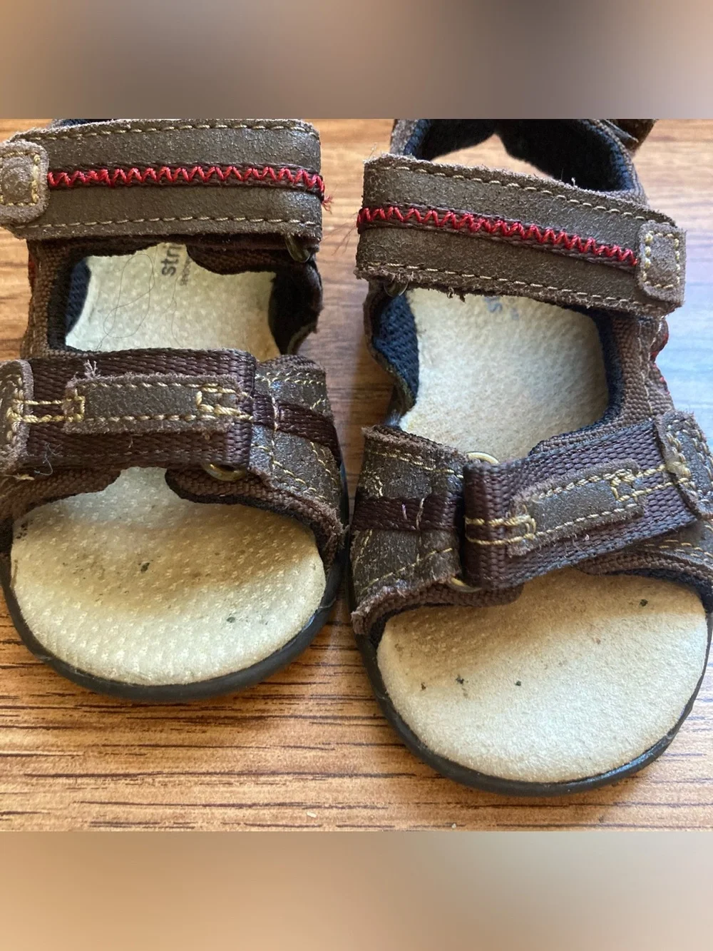 5/$15 Stride Rite Scooter Kids Brown Velcro Sandals 7